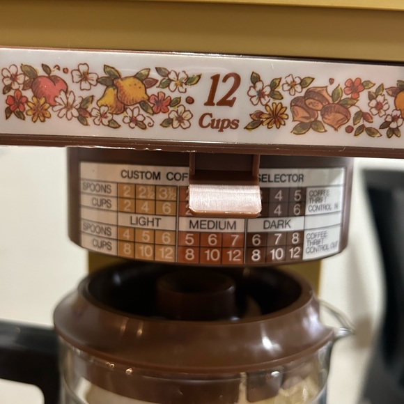 Retro 12-Cup Coffee Maker with Floral Accents - Picture 2 of 3